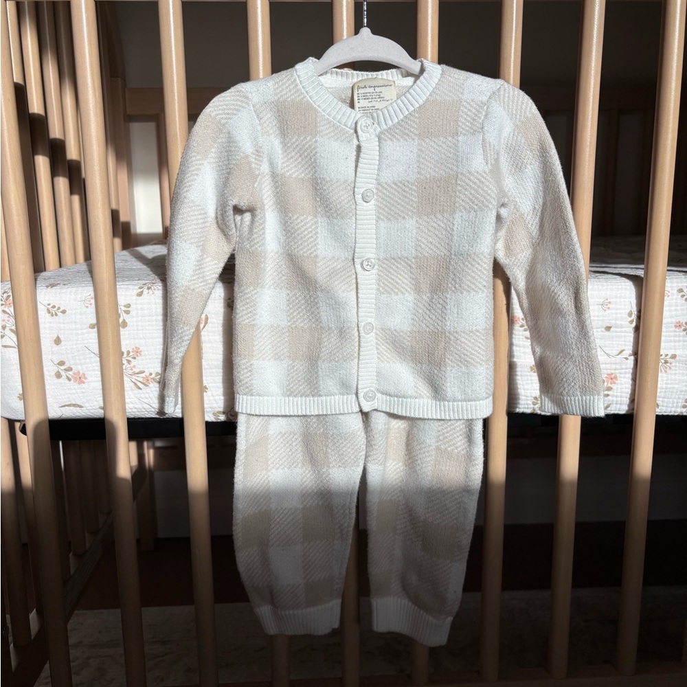 First Impressions Cream and White Kids Pajama Set